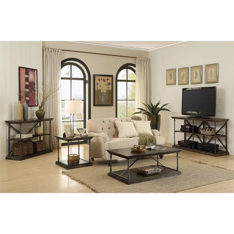 Medium Brown Cocktail Table with Slab Top and Base E370224
