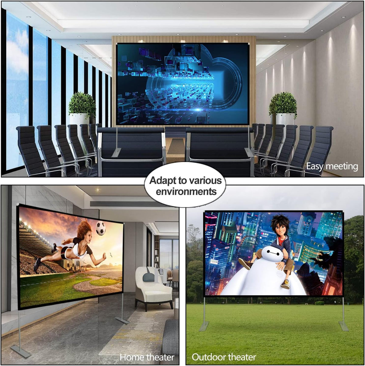 100 inch Portable Projection Screen with Stand T200897