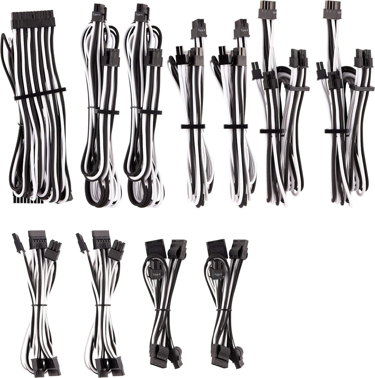 Red Individually Sleeved PSU Cables Pro Kit I15298