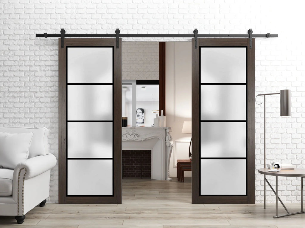 Double Barn Door 36 x 84 inches Solid Panel Interior Doors G56653