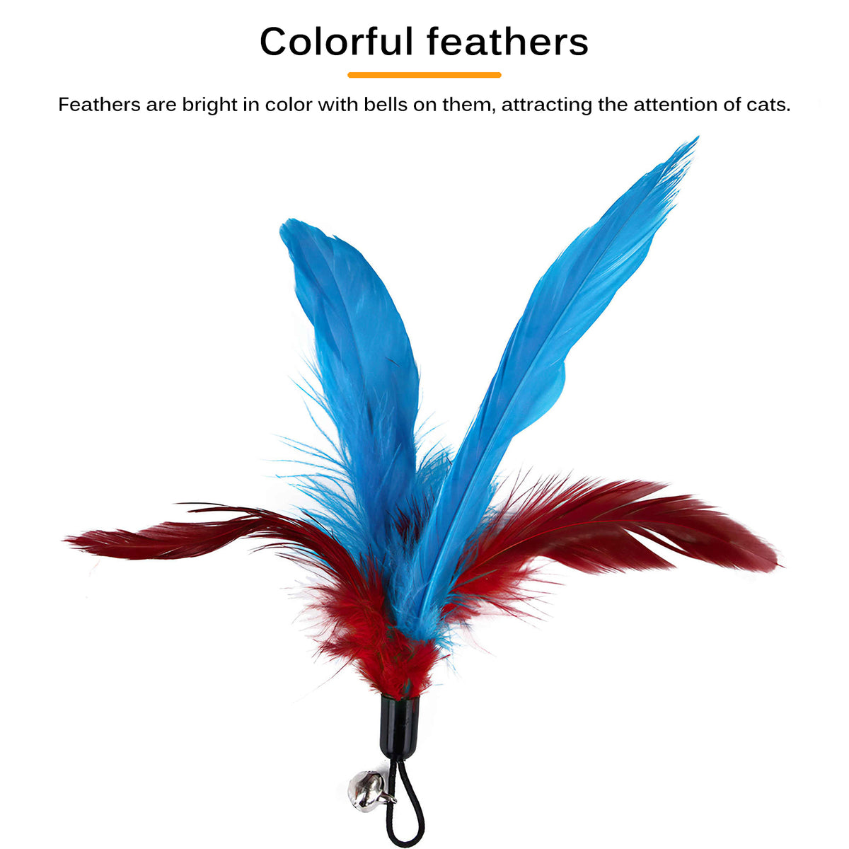 Cat Feather Wand Toy Retractable Teaser O738