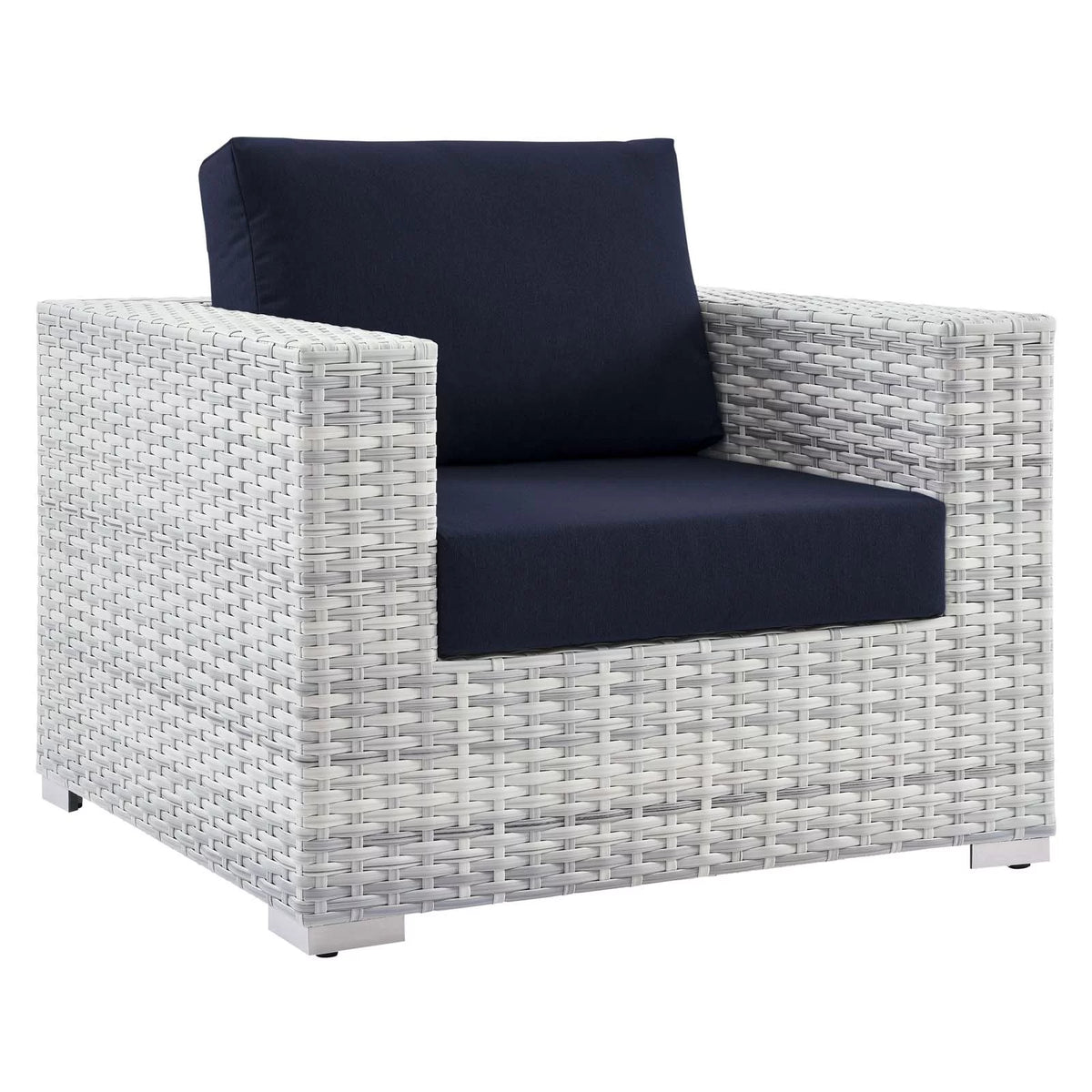 Light Gray Navy Outdoor Patio Armchair L5852