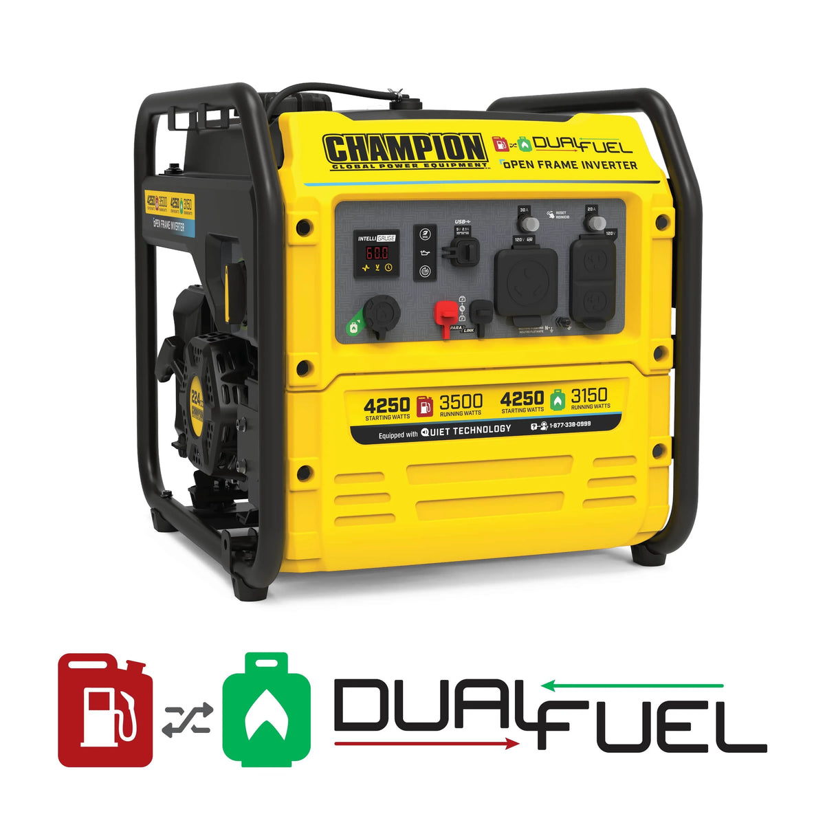 4250-Watt Dual Fuel Open Frame Inverter Generator K365