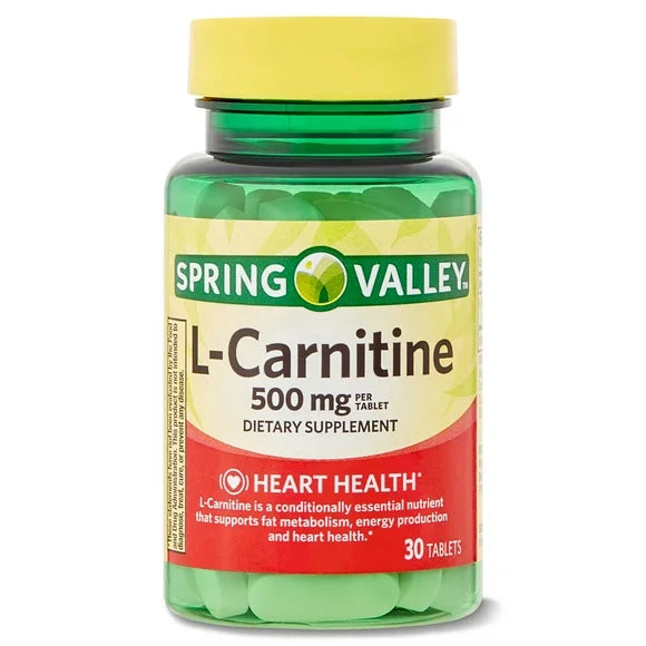 L Carnitine Amino Acid Supplement, 500 mg, Unflavored, 30 Count X1145