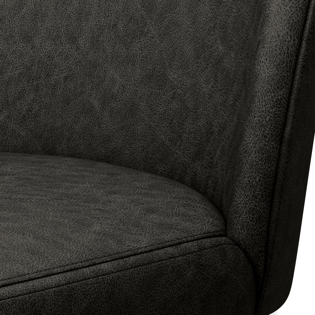 Black 26 Inch Upholstered Swivel Bar Stools Set of 2 with Back and Metal Legs O2186