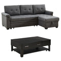 2-Piece Set with Reversible Sleeper Sofa and Coffee Table in Gray W895806
