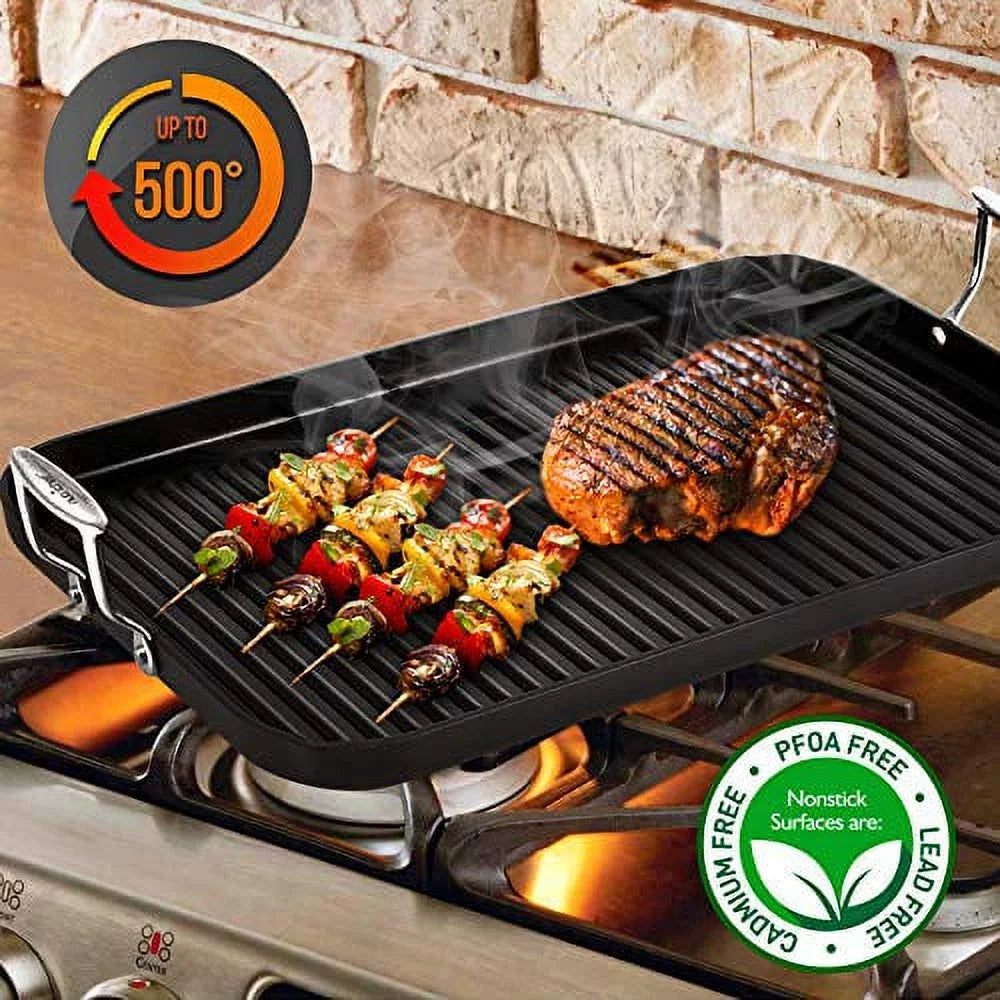 20" x 13" Nonstick Hard-Anodized Grill Pan Z2401