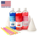 16-Ounce Snow Cone Syrups, Cups and Spoon-Straws Party Kit H2516