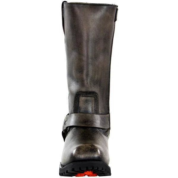 Distressed Brown Motorcycle Leather Boots T753