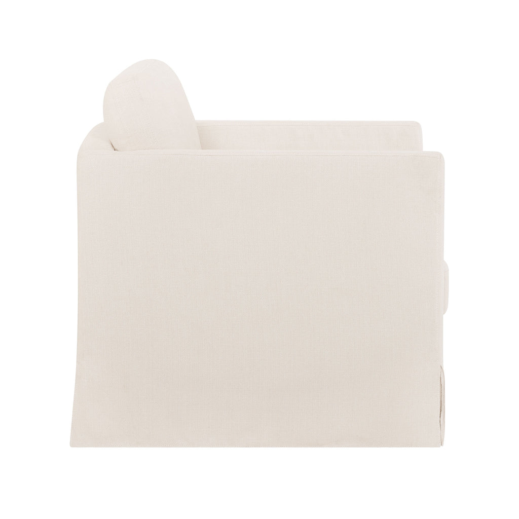 Cream Slipcover Swivel Chair K362