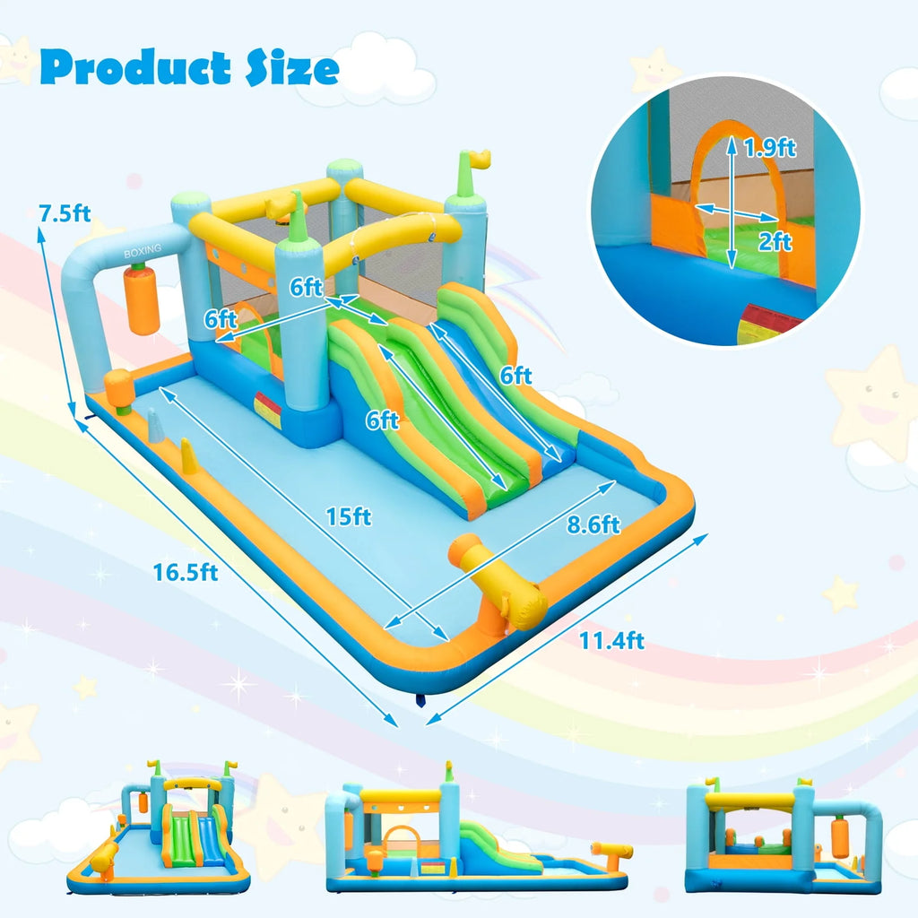 Inflatable Water Slide Park with Double Slides Splash Pool S603