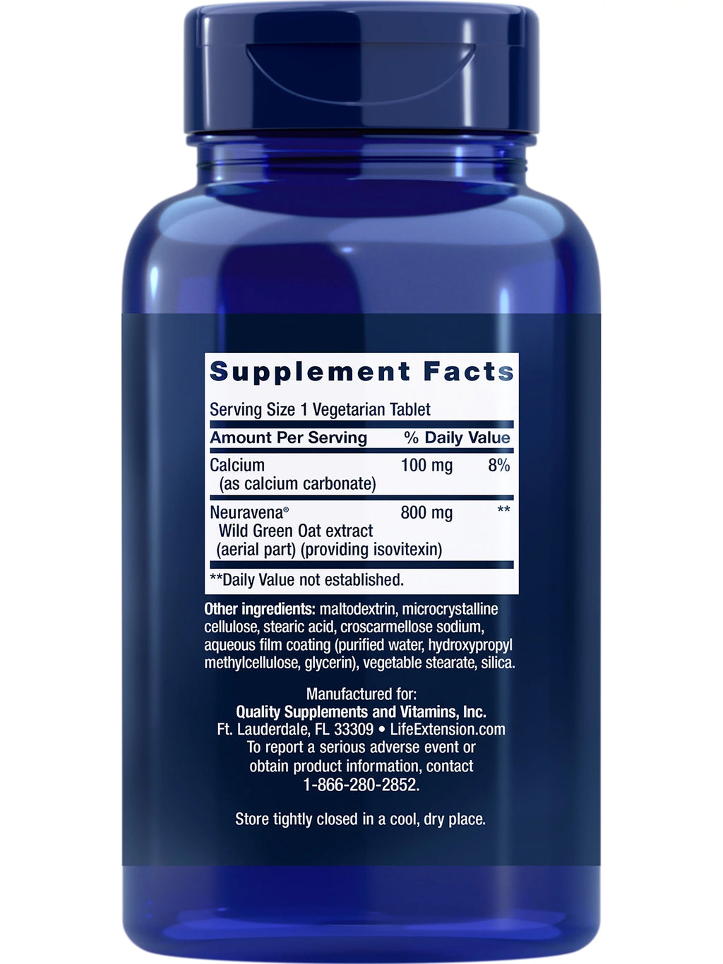Wild Green Oat Extract Supplement, 60 Tablets A93900