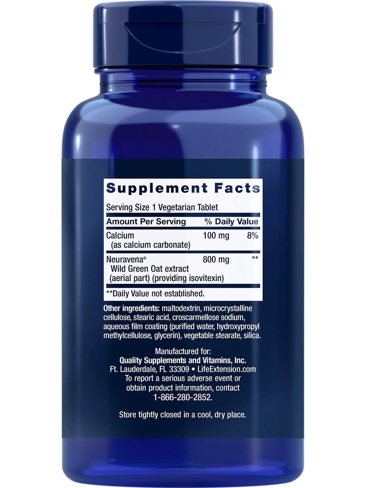 Wild Green Oat Extract Supplement, 60 Tablets A93900