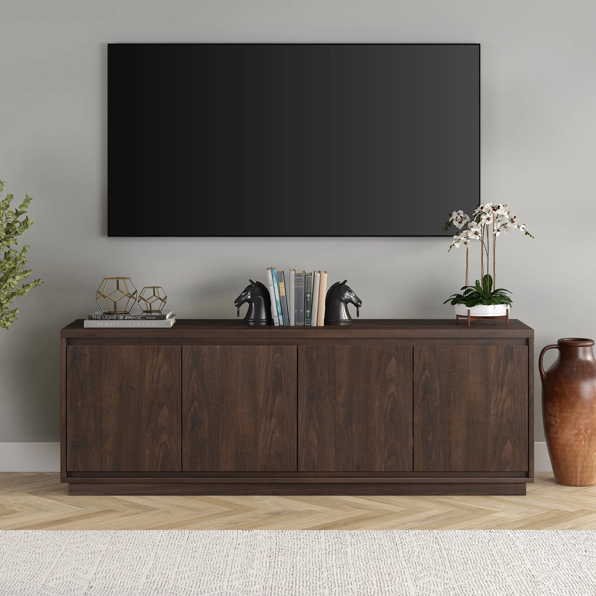 Alder Brown Rectangular TV Stand O925