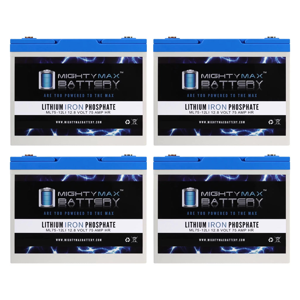 12V 75AH Lithium Replacement Battery 4 Pack R848