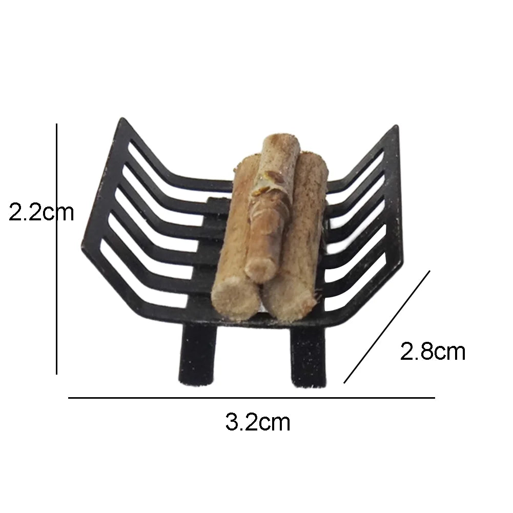 1/12 Metal Rack with Firewood Doll House Furniture J54900