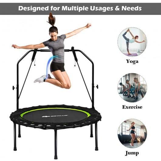 40 inch Foldable Fitness Rebounder with Resistance Bands Z62091