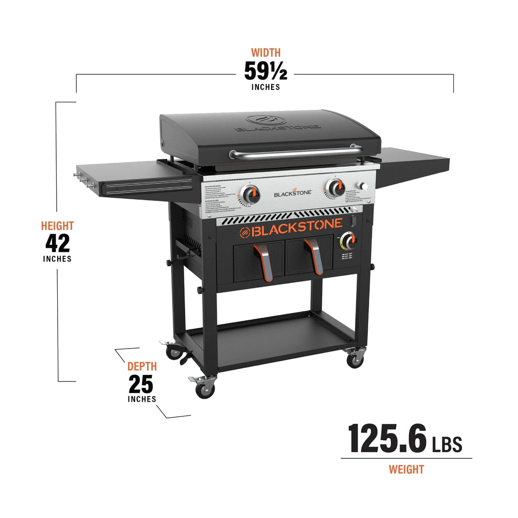 2-Burner 28 Griddle with Air Fryer Combo T908