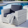Light Gray Navy Outdoor Patio Armchair L5852