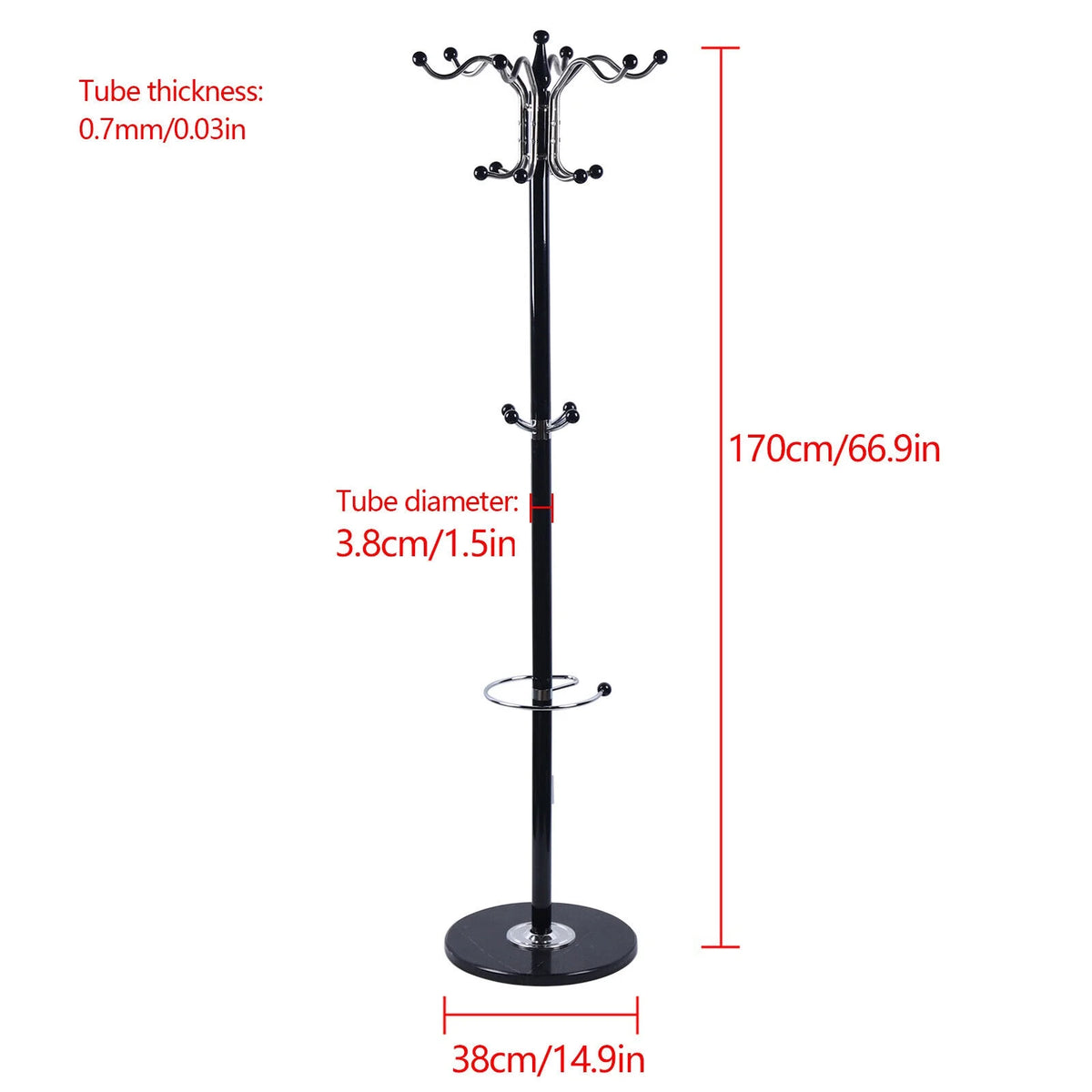 Metal Coat Rack with Umbrella Holder Z725363