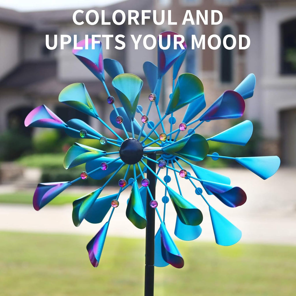 Kinetic Wind Spinners Outdoor Metal, 72 Inches Wind Catchers with Metal Stake F878210