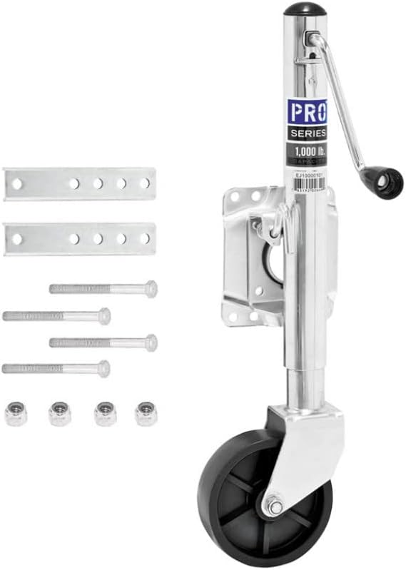 Trailer Jack with Mount Bracket, 1,000lbs, Zinc X281814