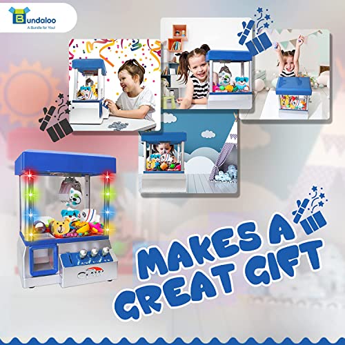 Blue Electronic Mini Candy and Toy Grabber Dispenser with Lights Sound & 4 Mini Plush Animals S846
