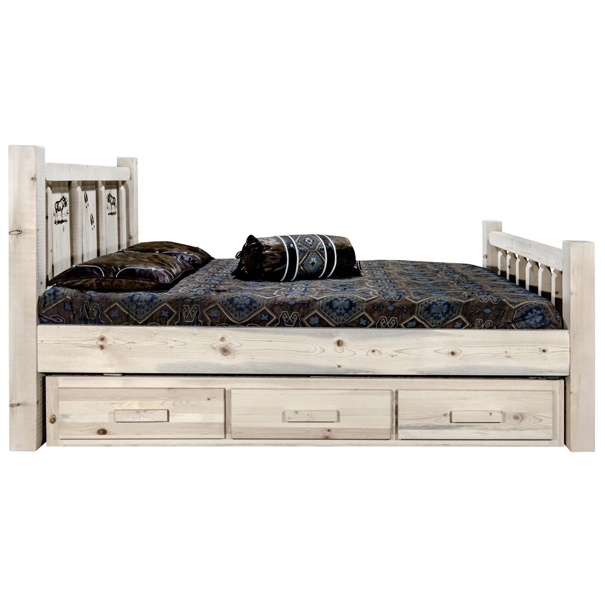 Queen Storage Wood Bed H4660