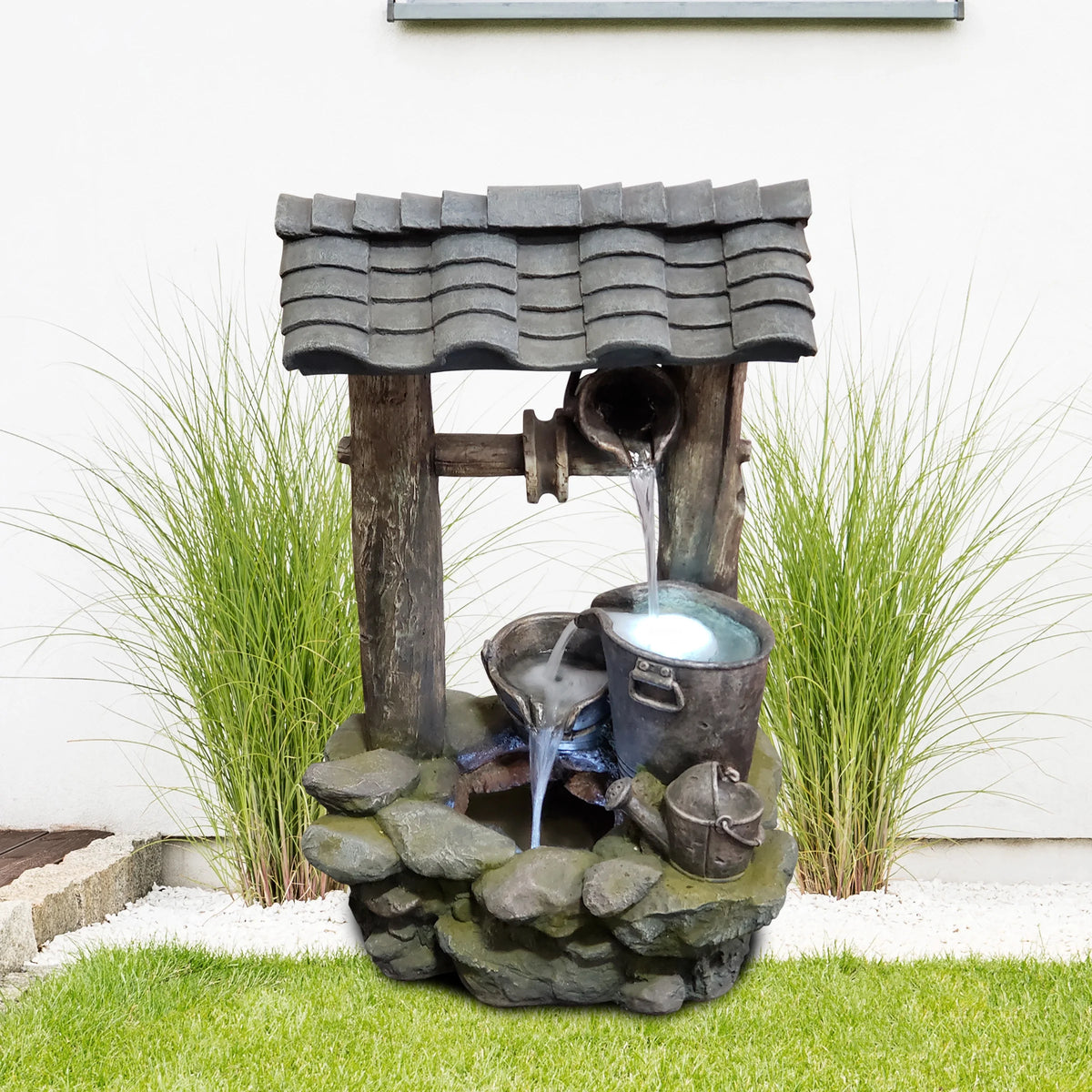 Polyresin Well Fountain with LED Lights Z672