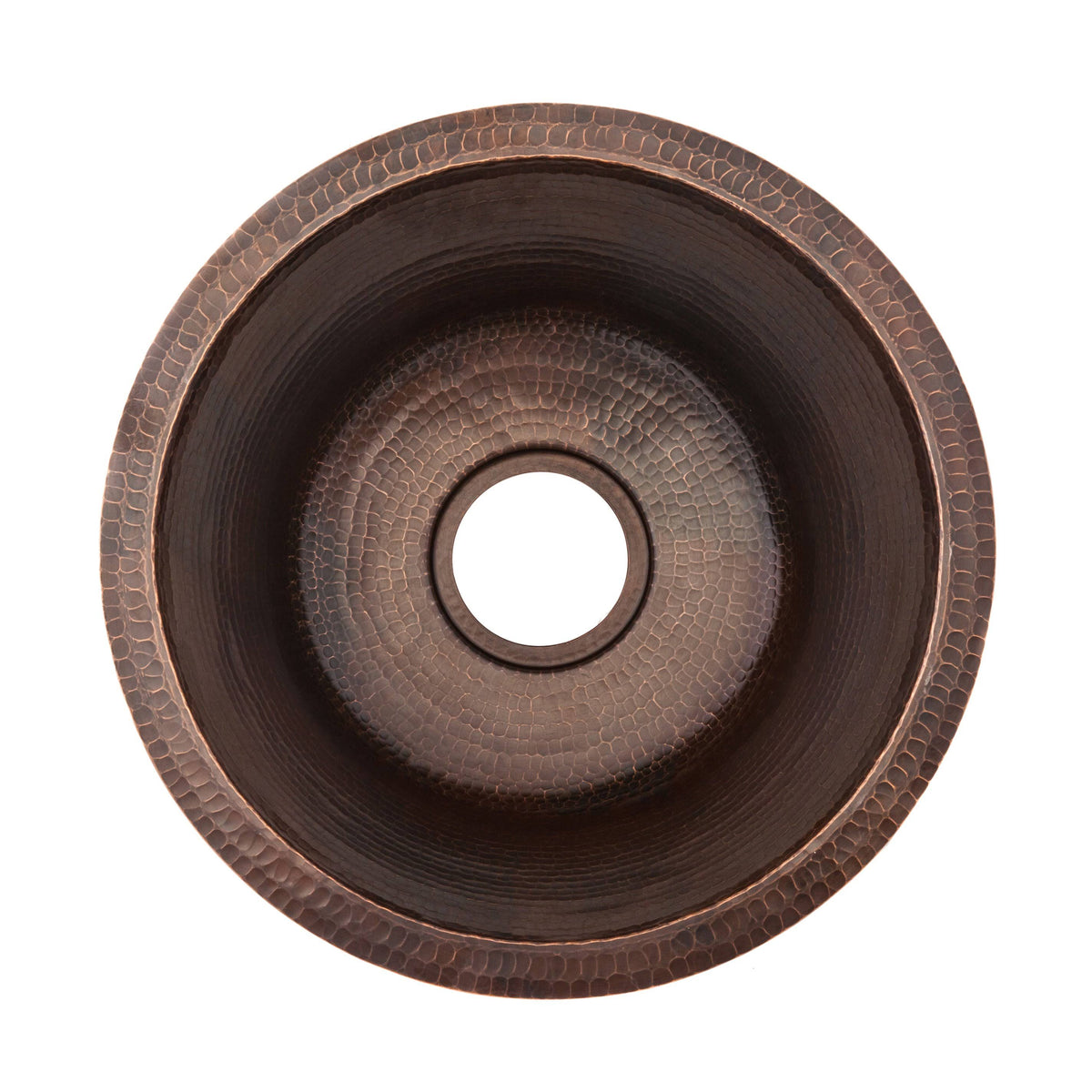 17x22 Round Hammered Copper Bar/Prep Sink with Faucet & Accessories Package R8037