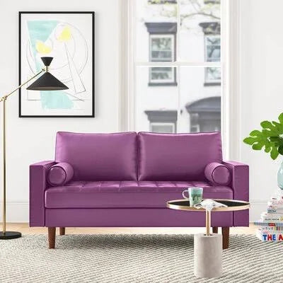 Velvet Square Arm Loveseat B214
