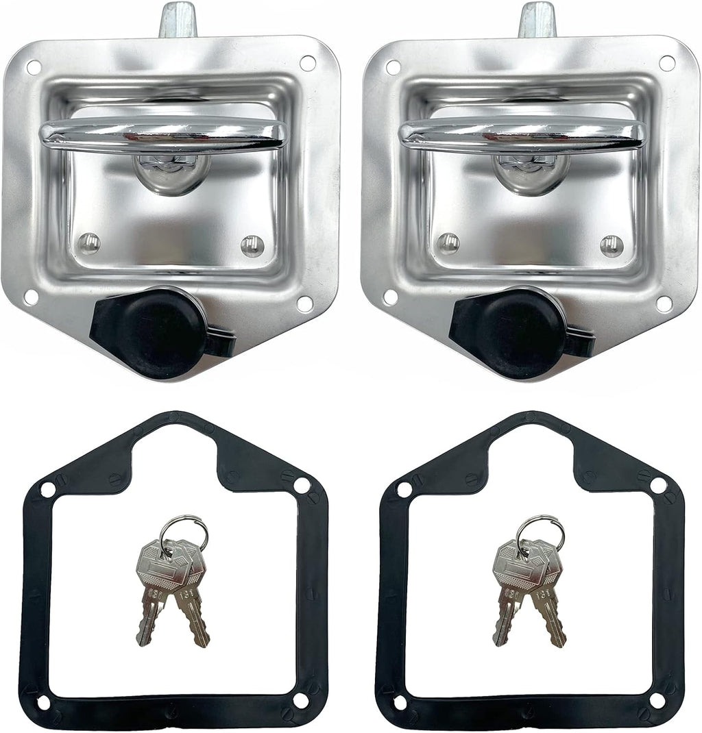 2 Pcs Stainless Steel Tool Box Latch T Handle Latches with Lock Q44389