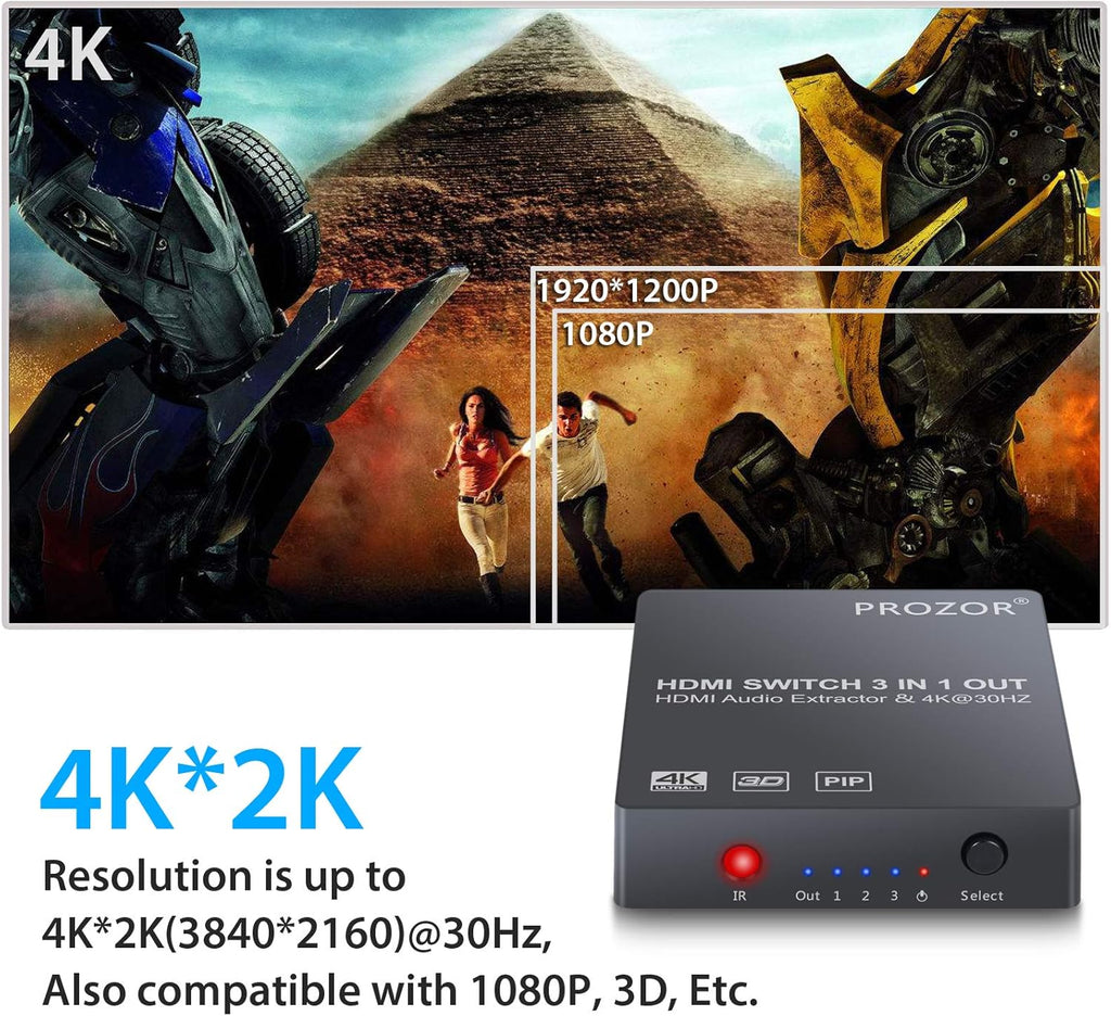 3 Port 4K HDMI Switch with Audio Extractor N220123