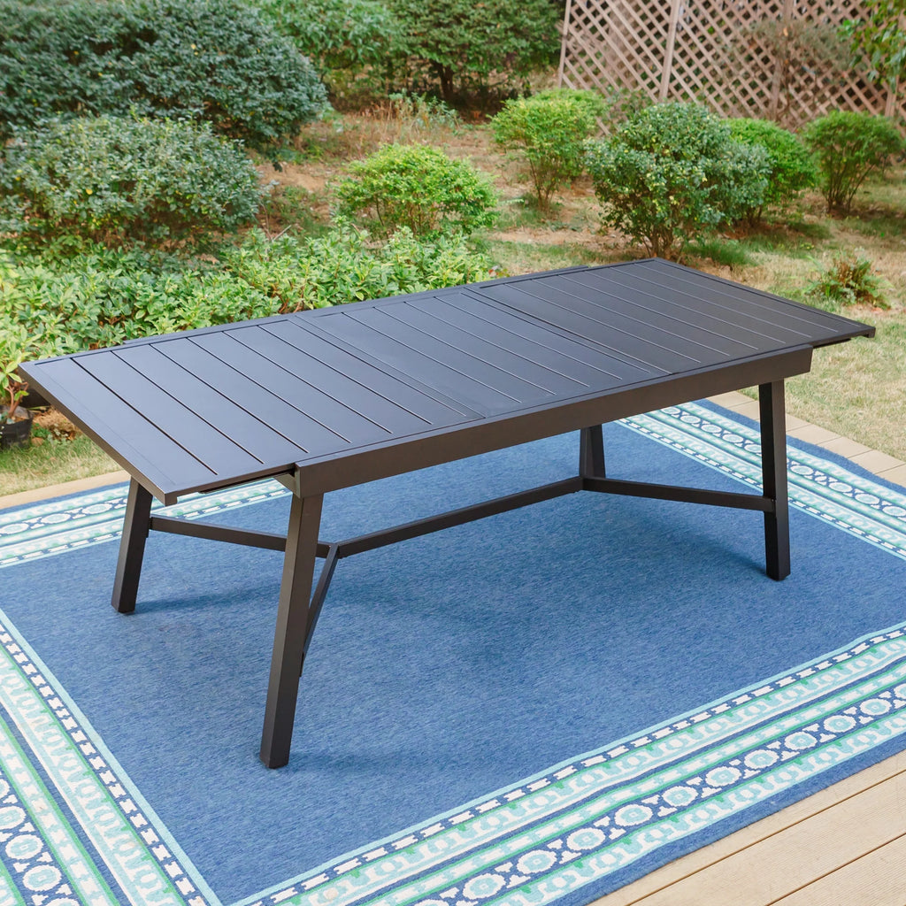 Black Expandable Metal Dining Table O299266