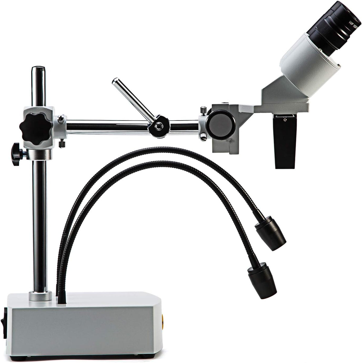 Professional Dissecting Binocular Stereo Microscope, WF10x WF20x Eyepieces, 10X 20X Magnification, 1X Objective, LED Lighting, Boom-Arm Stand K694882