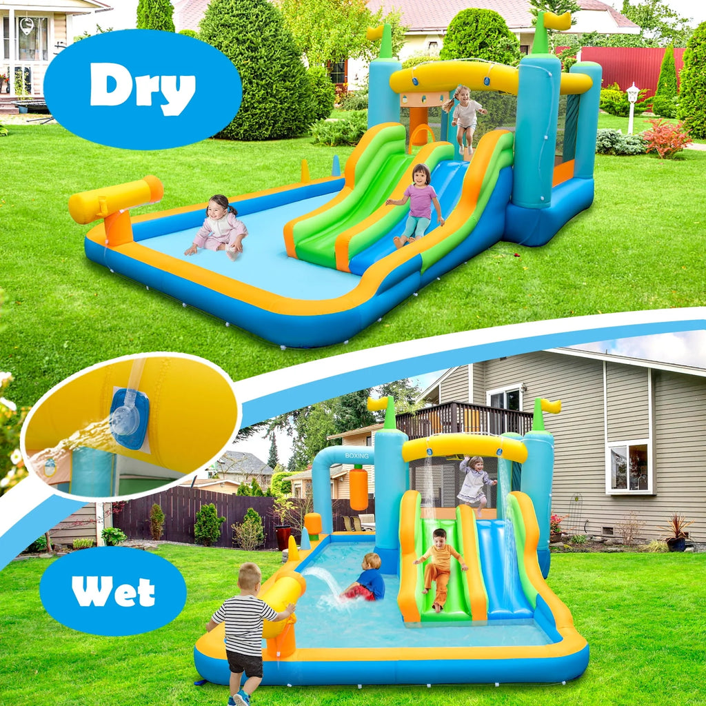 Inflatable Water Slide Park with Double Slides Splash Pool S603