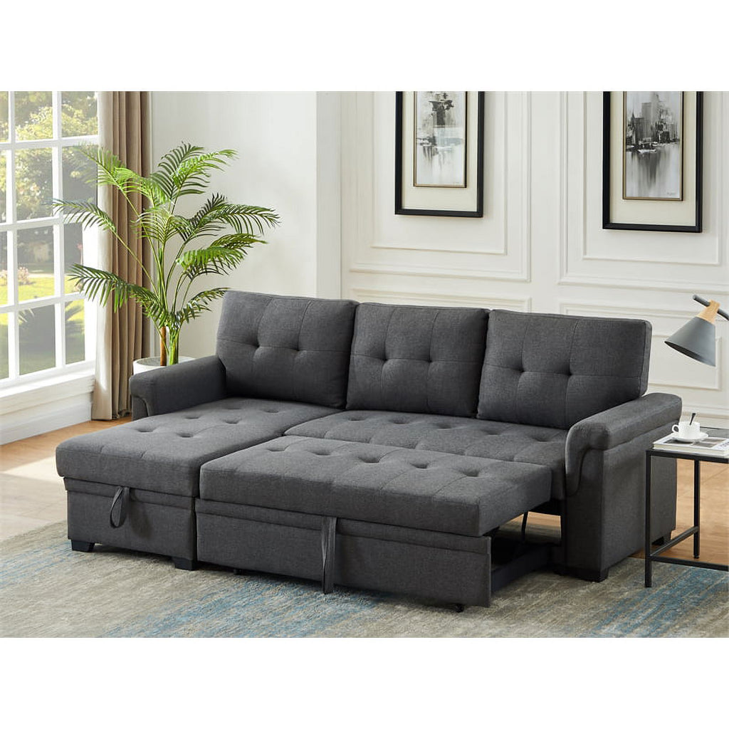 2-Piece Set with Reversible Sleeper Sofa and Coffee Table in Gray W895806