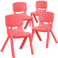Red Plastic Stackable School Chair 4 Pack Q73900
