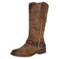 Brown Square Toe Mid Calf Cowboy Boots Size 8.5 P1292