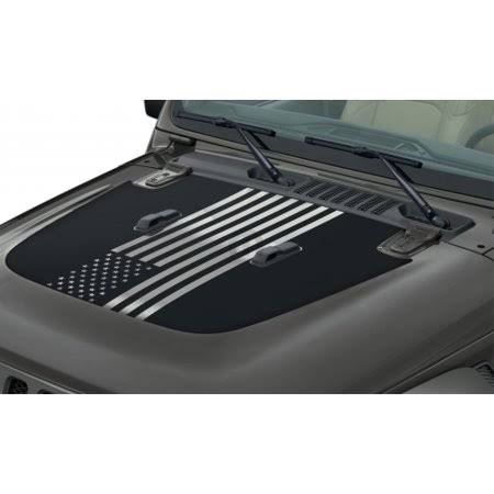 Low Gloss Black American Flag Hood Graphic J59633