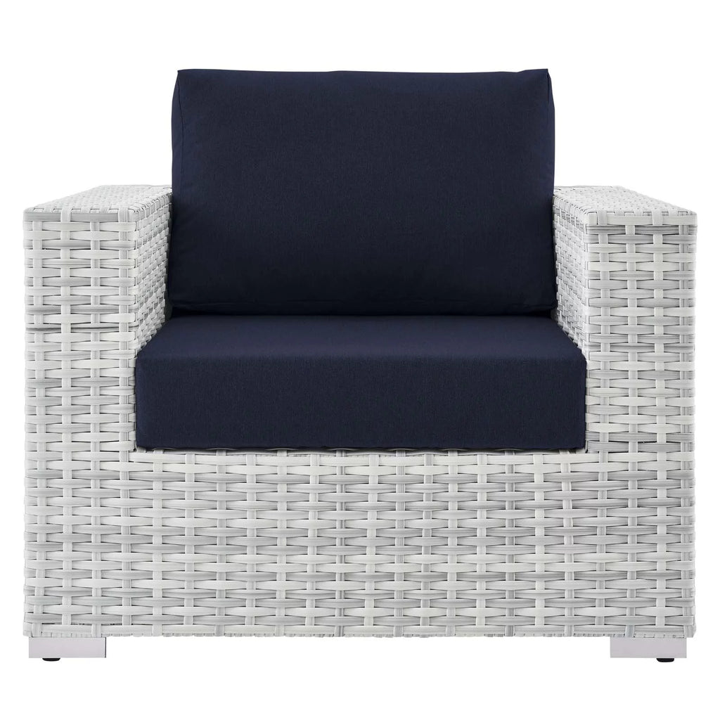 Light Gray Navy Outdoor Patio Armchair L5852