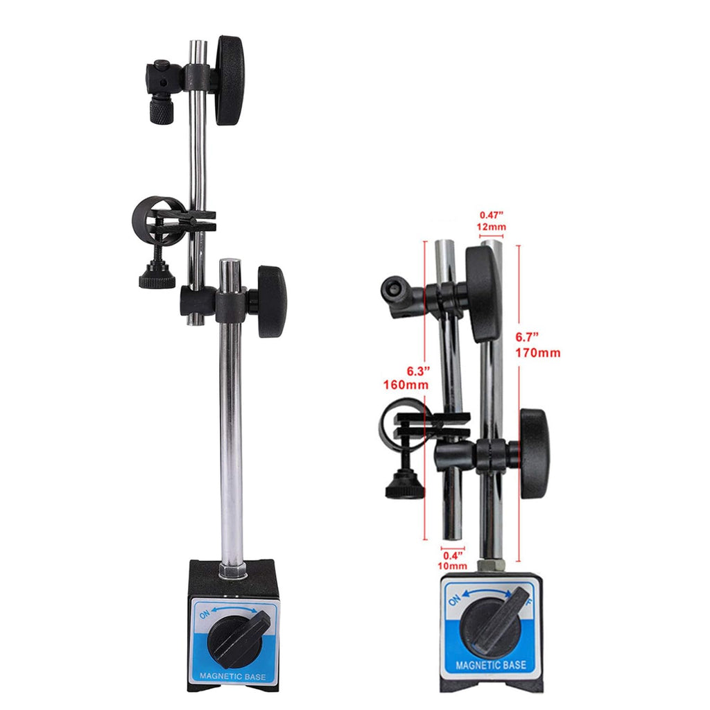 Dial Indicator with Magnetic Base Holder 0-10mm 0.01mm Pack of 2 M476