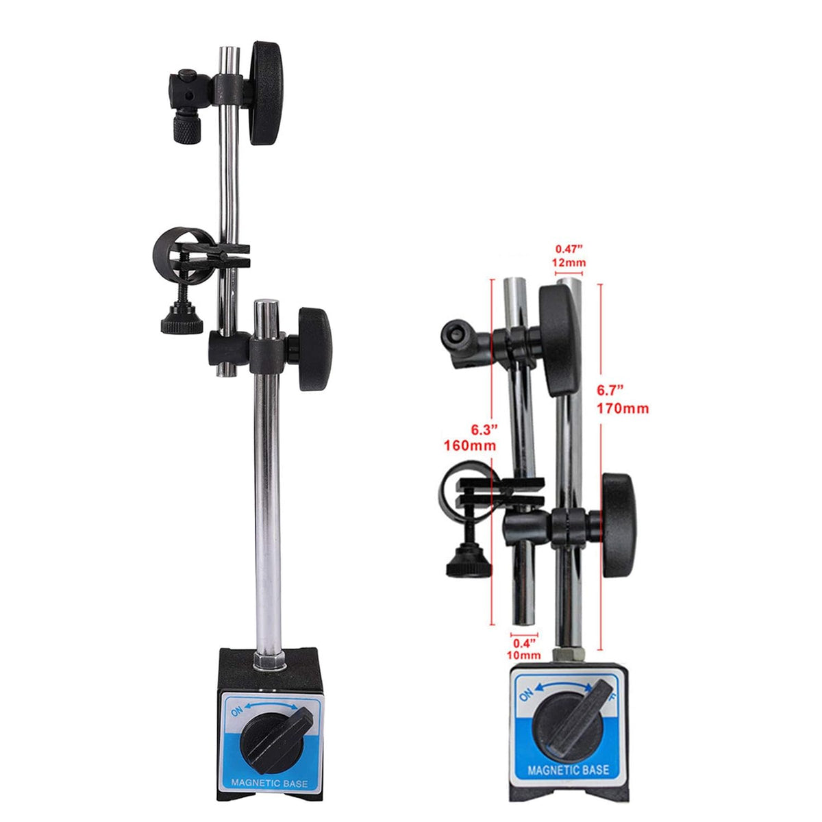 Dial Indicator with Magnetic Base Holder 0-10mm 0.01mm Pack of 2 M476