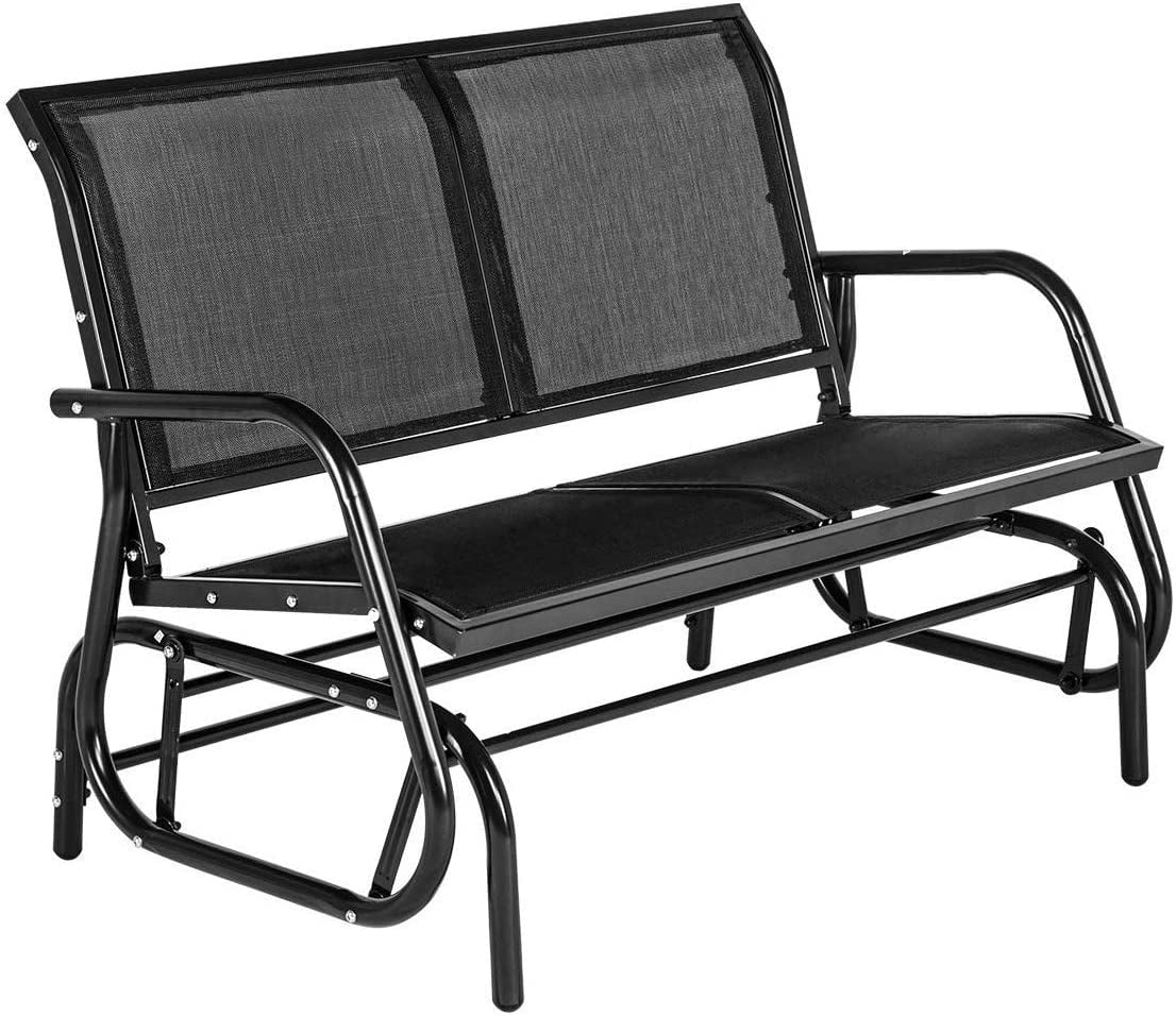 2-Person Outdoor Glider Bench Black P54653