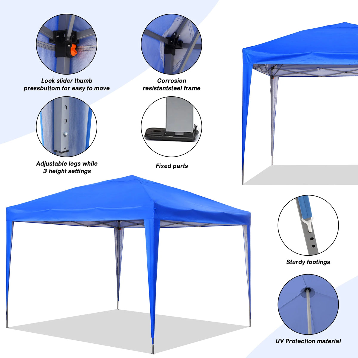 10 ft x 10 ft White Pop Up Canopy Tent with Carry Bag P262582