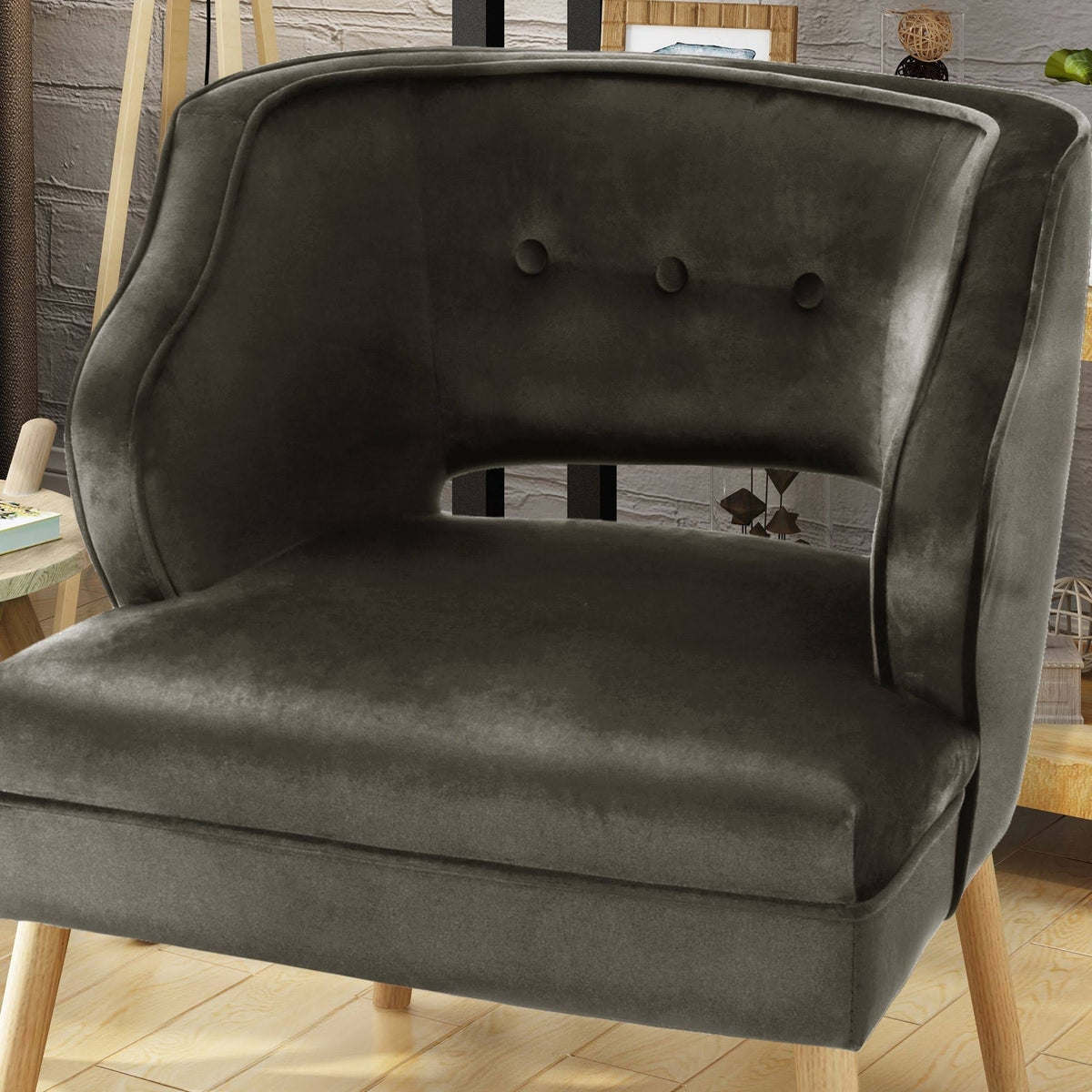 Gray and Beige Contemporary Accent Chair X61052