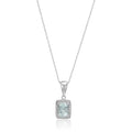 10k White Gold Aquamarine & Diamond Pendant Necklace M6277