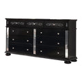 Black 9 Drawer Wooden Dresser with Mirror C433432