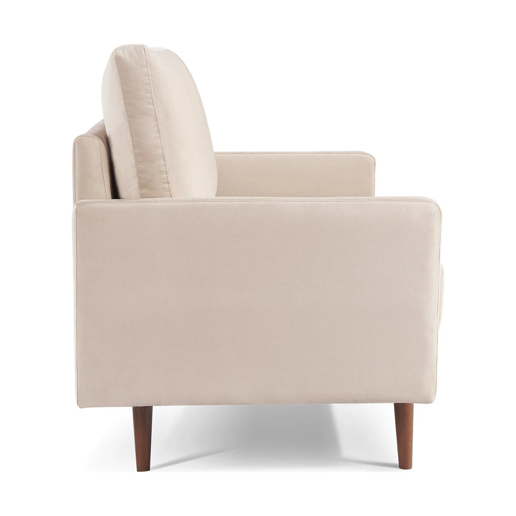 69 Inches Beige Velvet Upholstered Sofa W43003