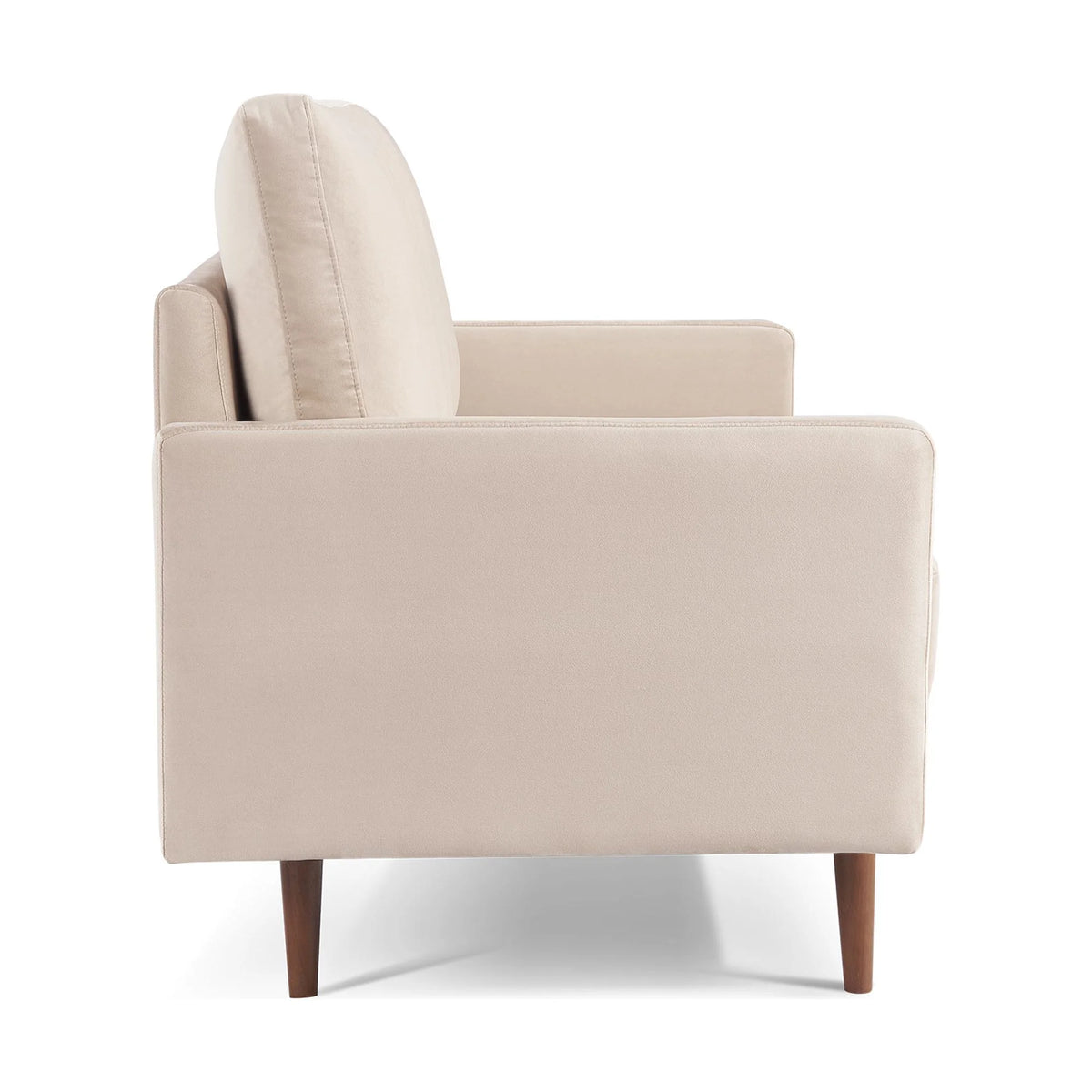 69 Inches Beige Velvet Upholstered Sofa W43003